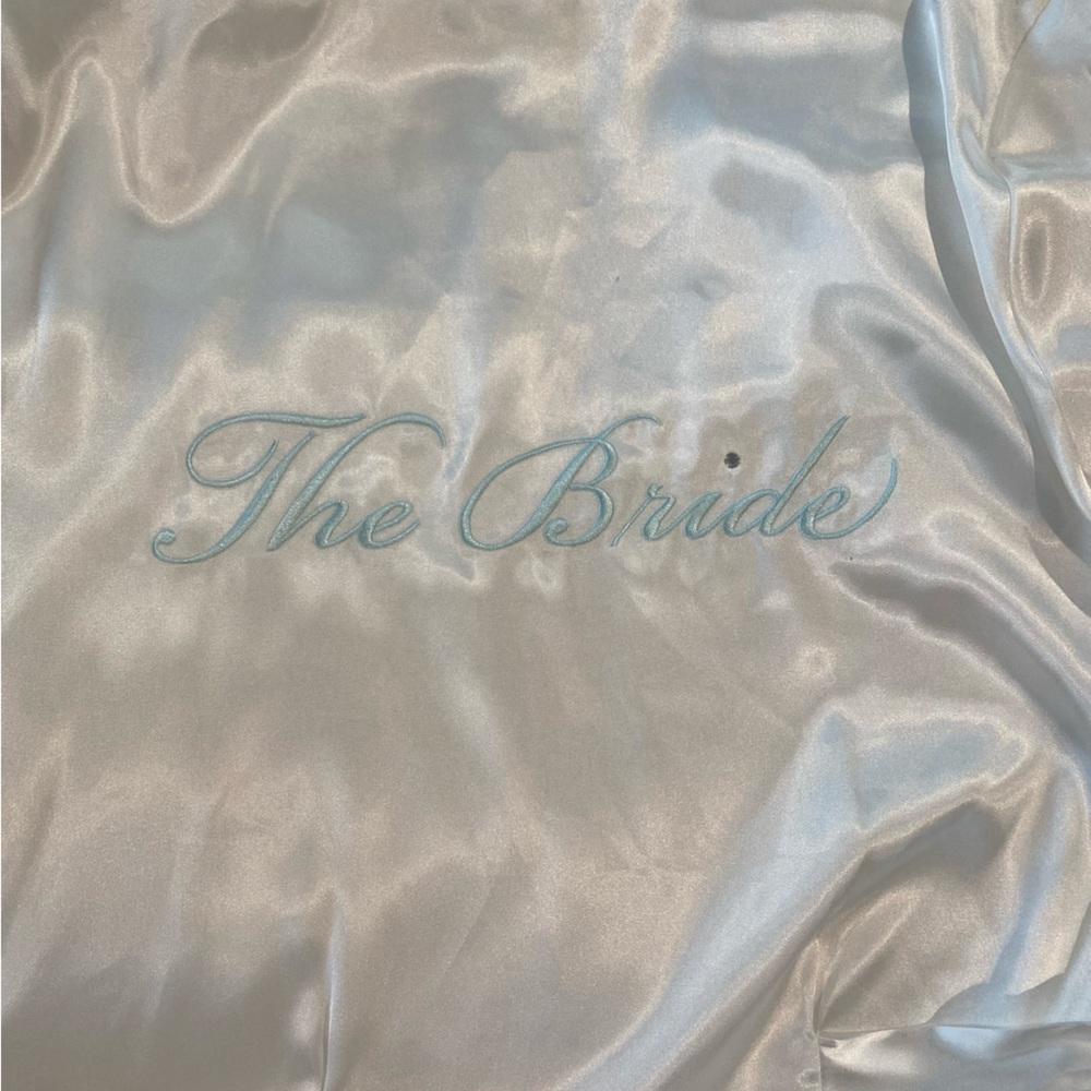 Bride White and Blue Robe - Picture 6 of 7